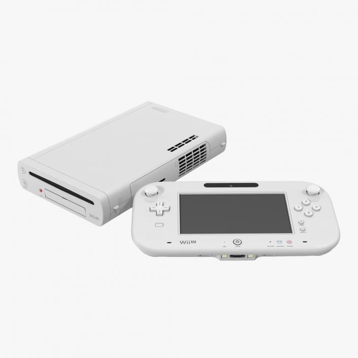 Nintendo Wii U Set White 3D model