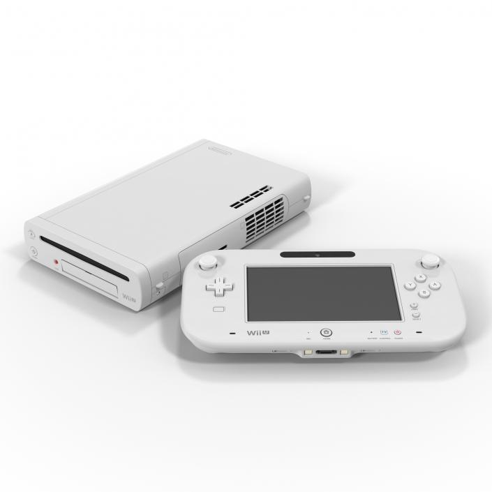 Nintendo Wii U Set White 3D model