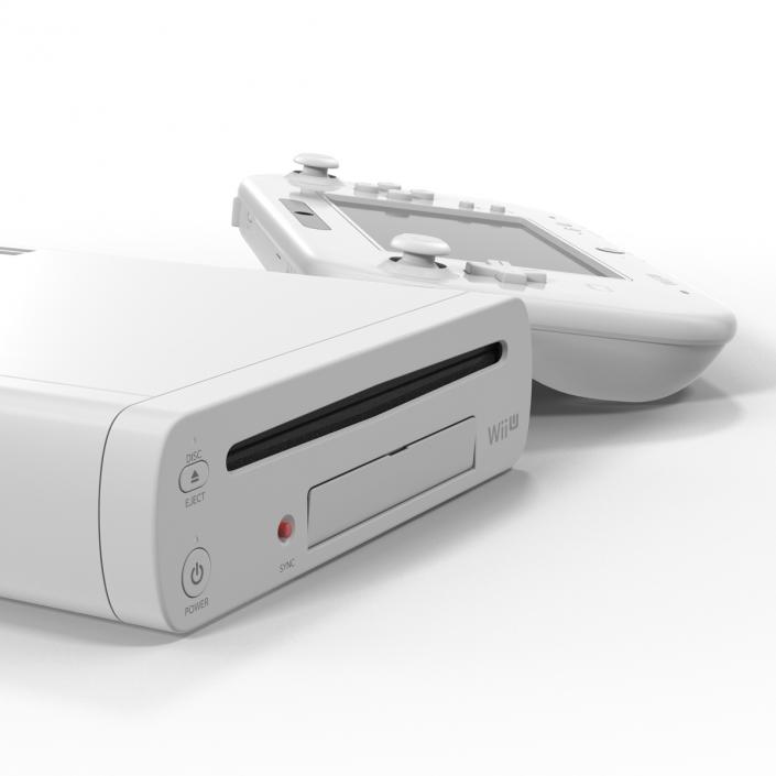 Nintendo Wii U Set White 3D model