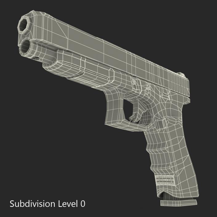 3D Competition Pistol Glock 34 Black model