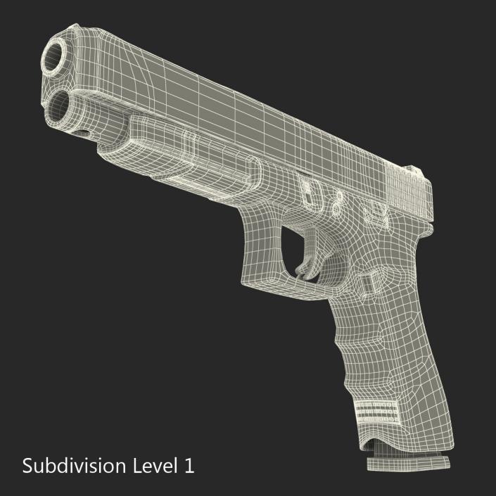 3D Competition Pistol Glock 34 Black model