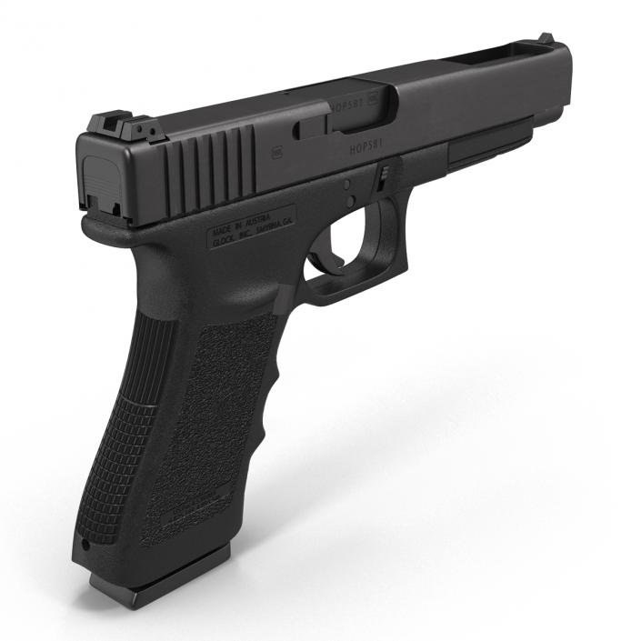 3D Competition Pistol Glock 34 Black model