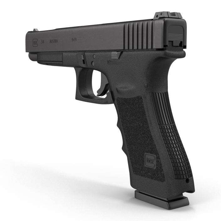 3D Competition Pistol Glock 34 Black model