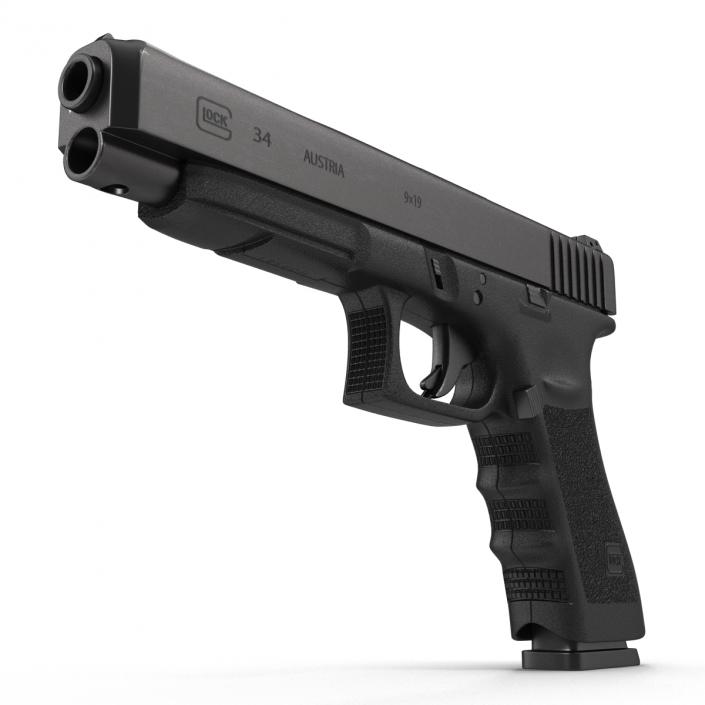 3D Competition Pistol Glock 34 Black model