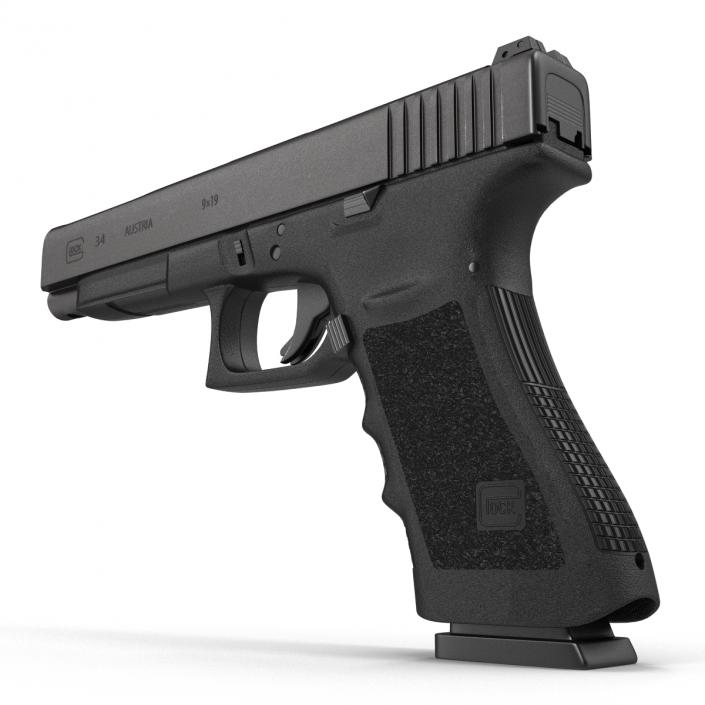 3D Competition Pistol Glock 34 Black model