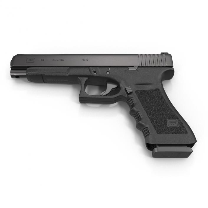 3D Competition Pistol Glock 34 Black model