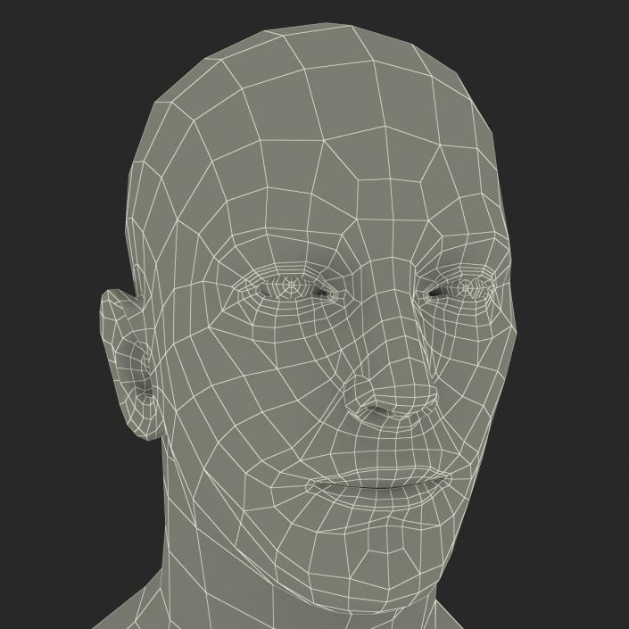 3D Caucasian Male Head Rigged