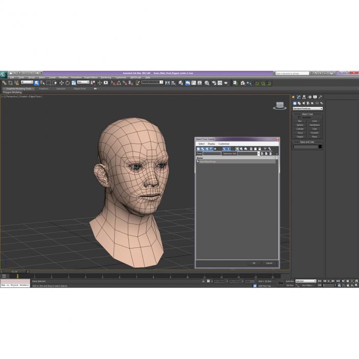 3D model Asian Male Head