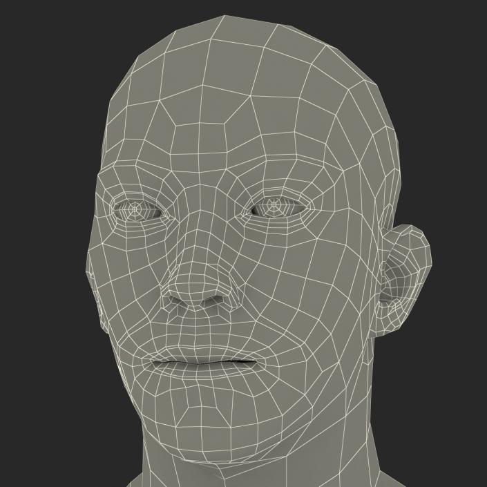 3D model Asian Male Head