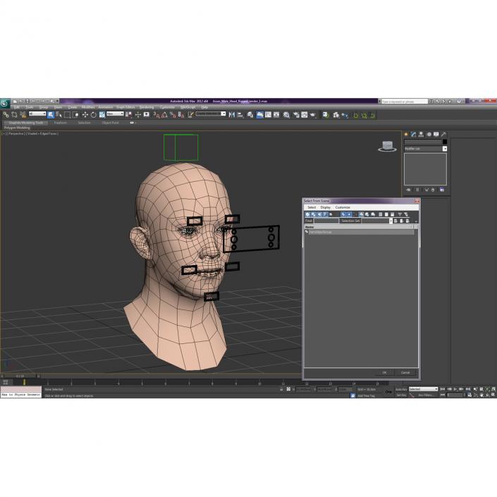 Asian Male Head Rigged 3D