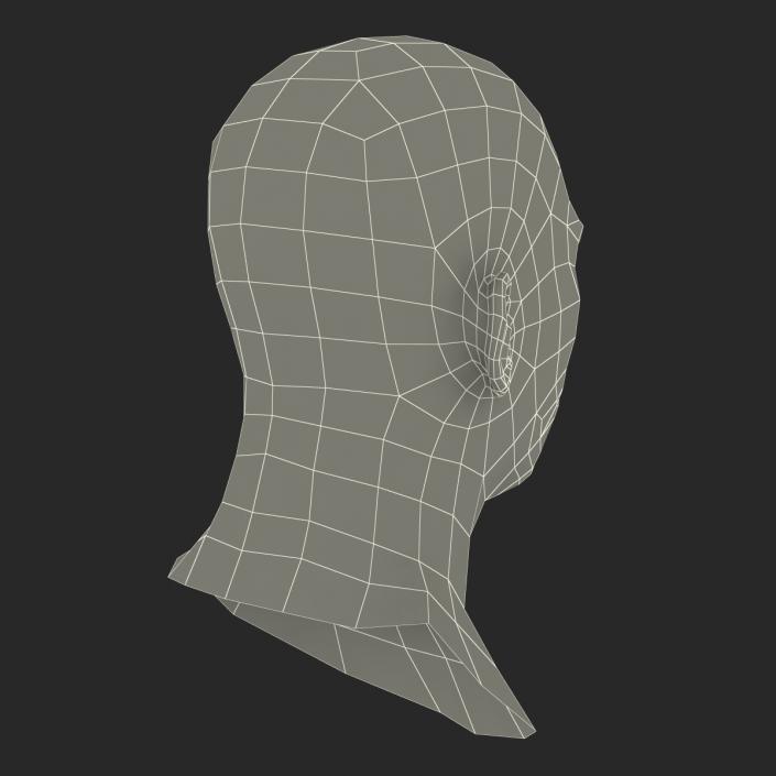 Asian Male Head Rigged 3D