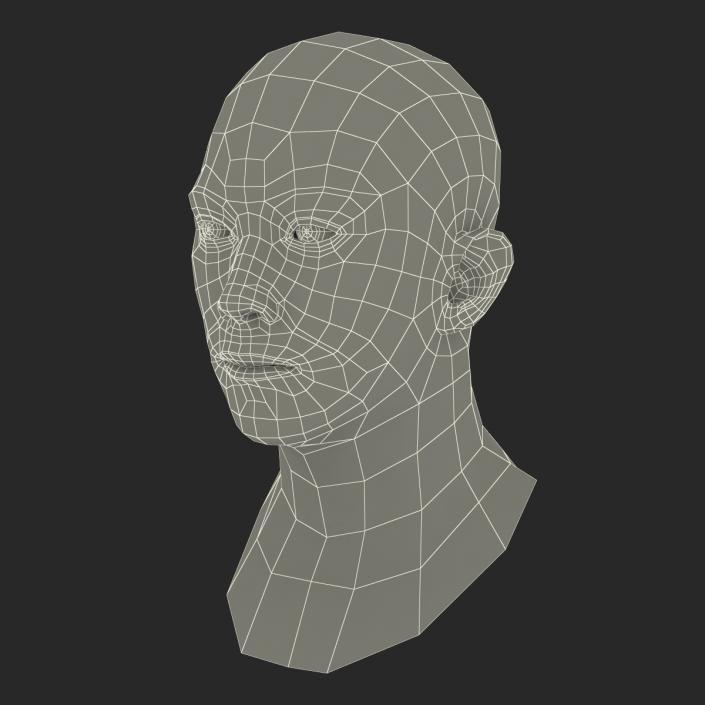 Asian Male Head Rigged 3D