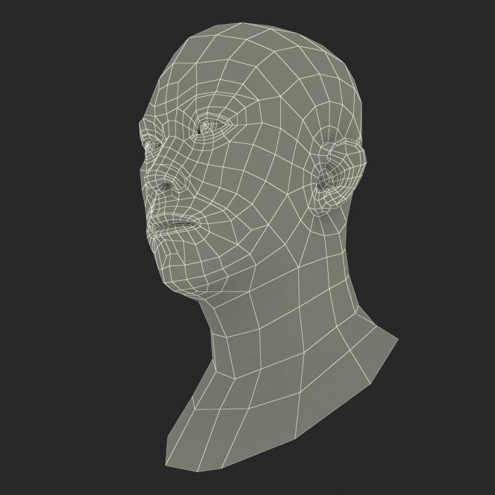 Asian Male Head Rigged 3D