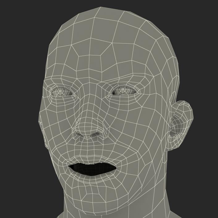 Asian Male Head Rigged 3D