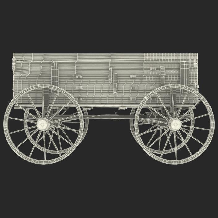 3D Old Wooden Wagon 2 model