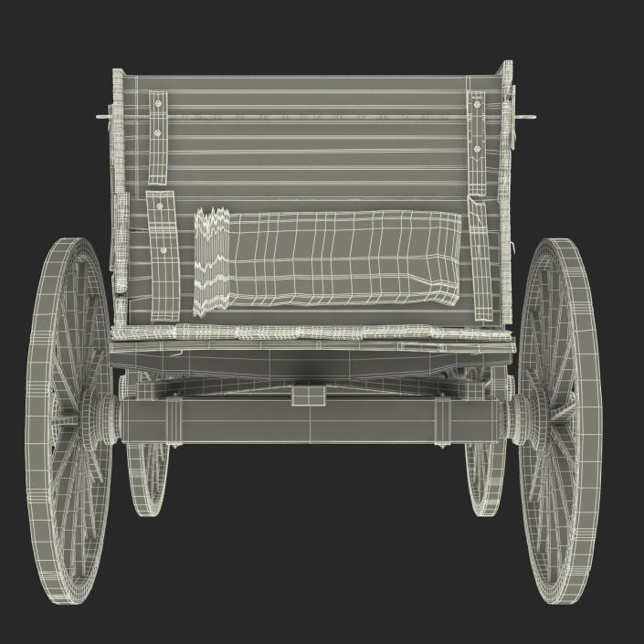 3D Old Wooden Wagon 2 model