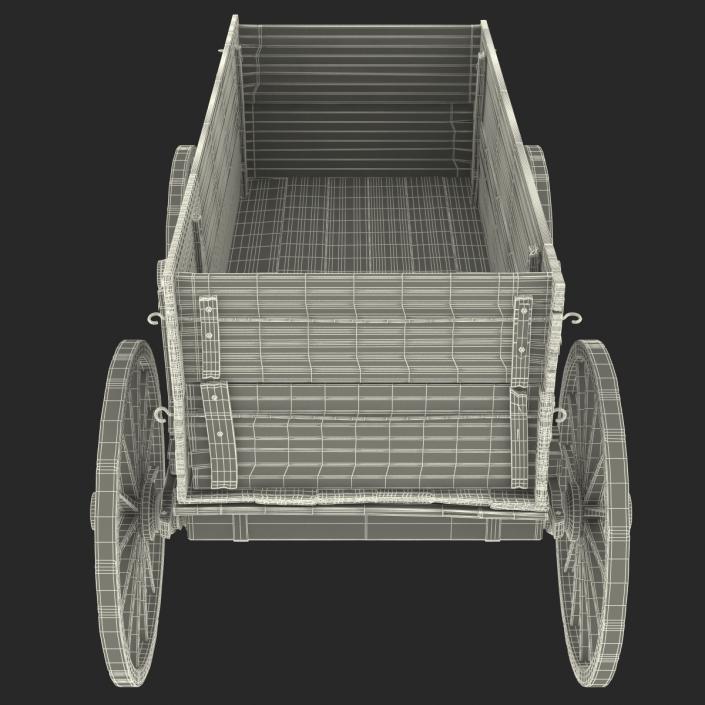 3D Old Wooden Wagon 2 model