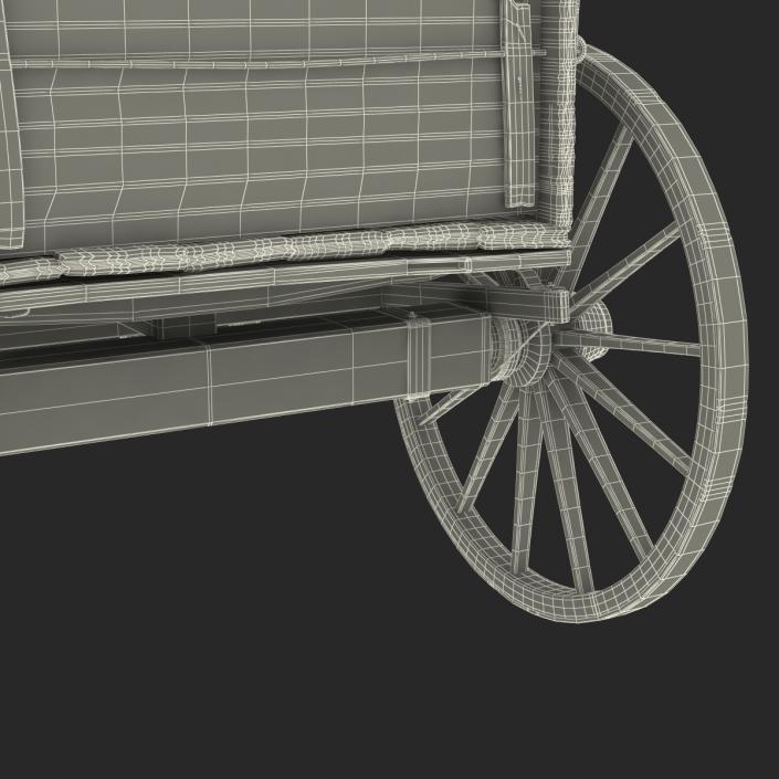 3D Old Wooden Wagon 2 model