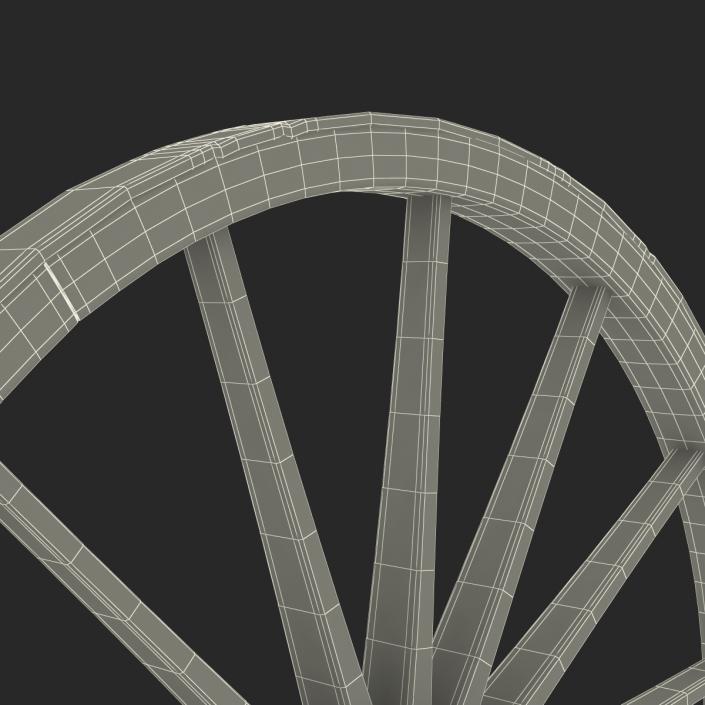 Old Wooden Wagon Wheel 3D