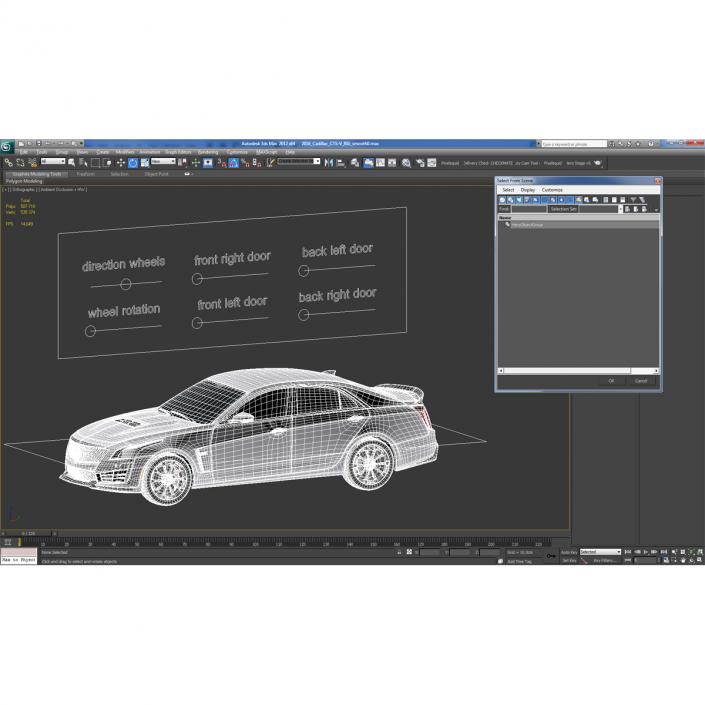 3D Cadillac CTS V 2016 Rigged