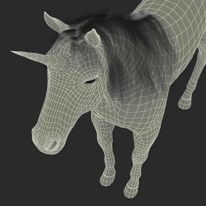 3D Unicorn with Fur