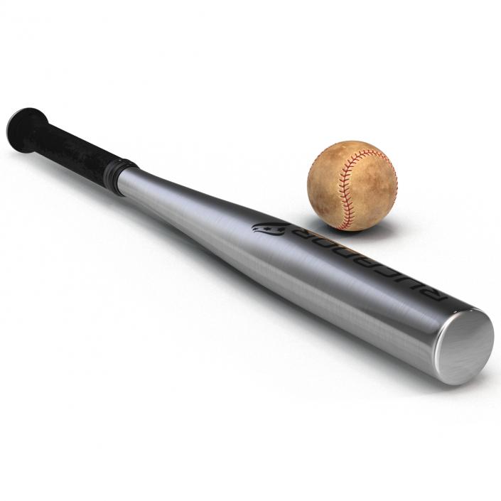 3D Baseball and Metal Baseball Bat