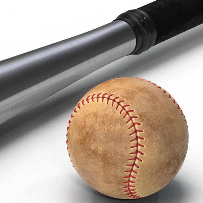 3D Baseball and Metal Baseball Bat