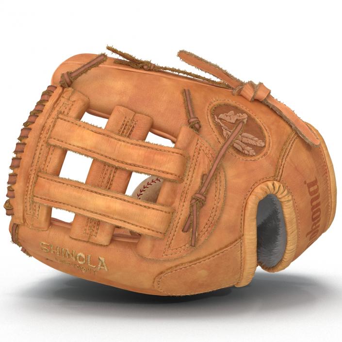 3D Baseball Glove And Ball model