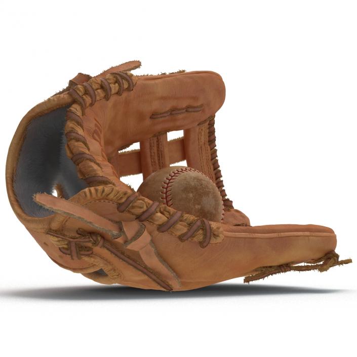 3D Baseball Glove And Ball model