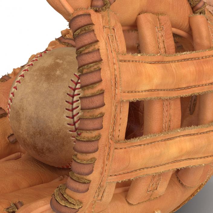 3D Baseball Glove And Ball model