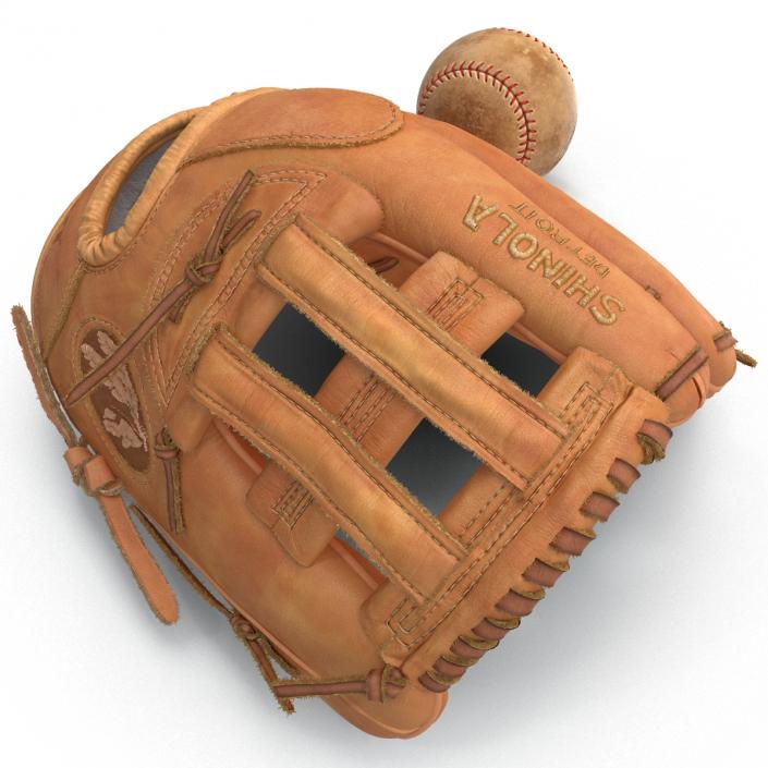 3D Baseball Glove And Ball model