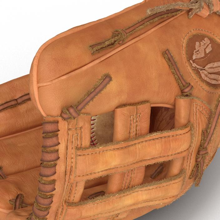 3D Baseball Glove And Ball model