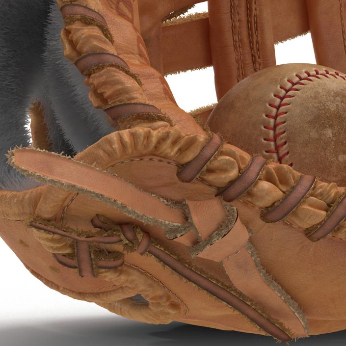 3D Baseball Glove And Ball model