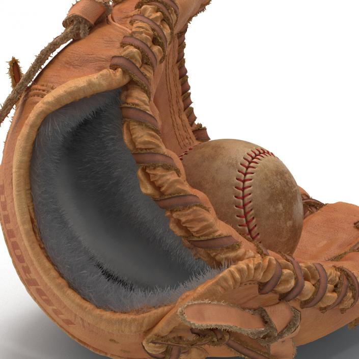 3D Baseball Glove And Ball model