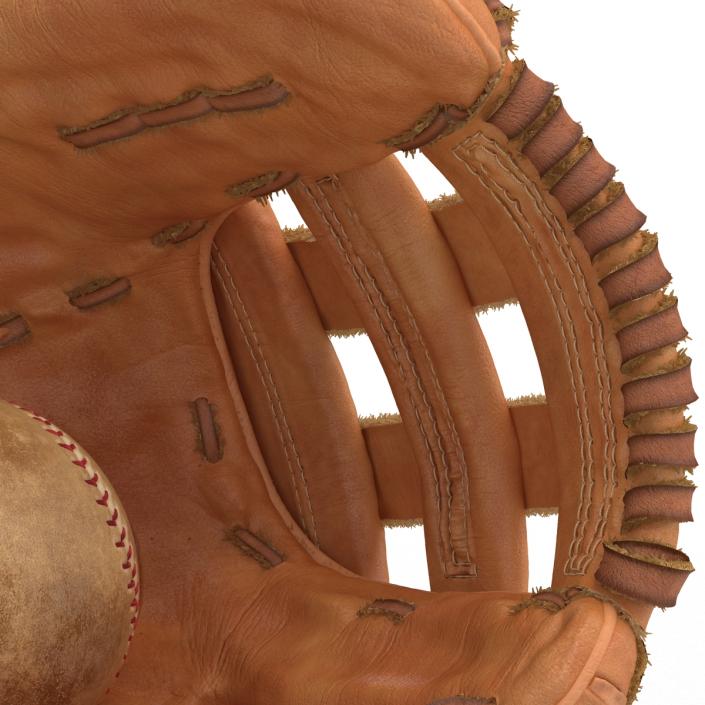 3D Baseball Glove And Ball model