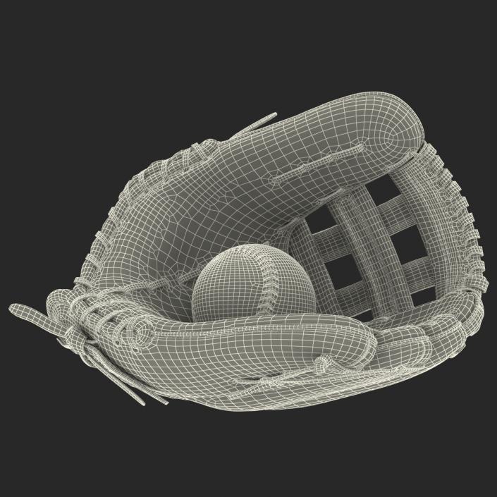 3D Baseball Glove And Ball model