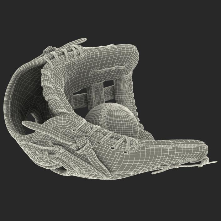 3D Baseball Glove And Ball model