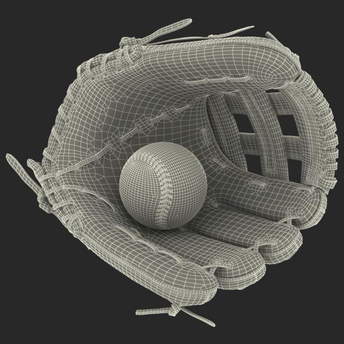 3D Baseball Glove And Ball model