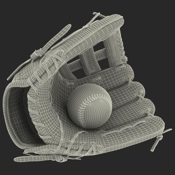 3D Baseball Glove And Ball model