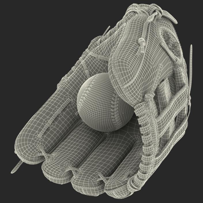 3D Baseball Glove And Ball model