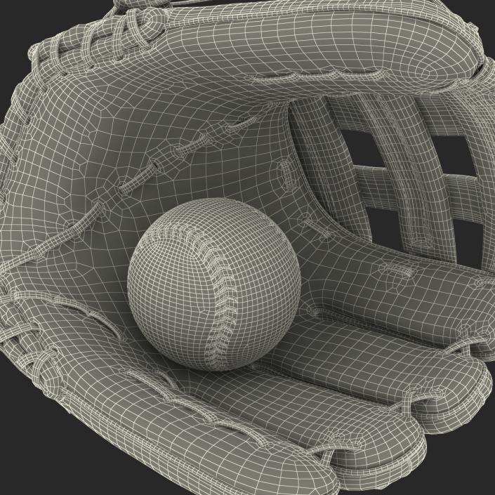 3D Baseball Glove And Ball model