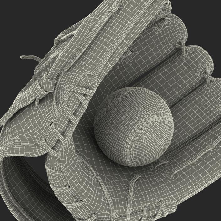 3D Baseball Glove And Ball model