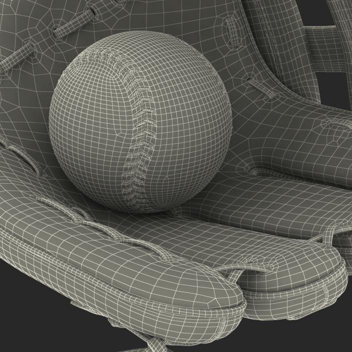 3D Baseball Glove And Ball model