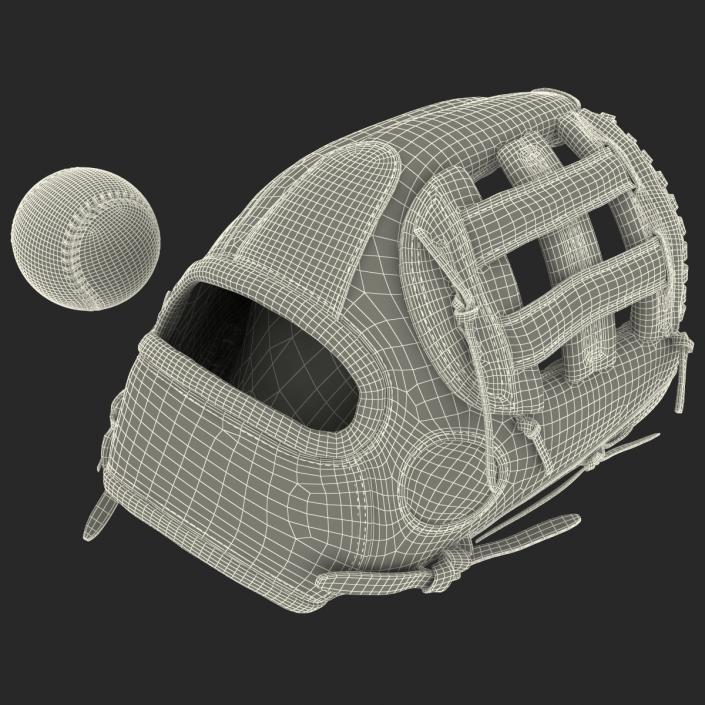 3D Baseball Glove And Ball model