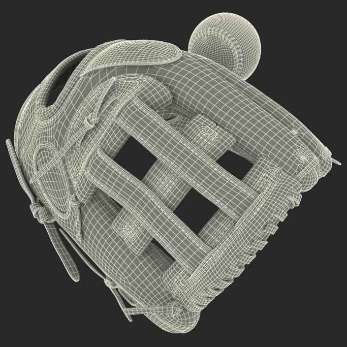 3D Baseball Glove And Ball model