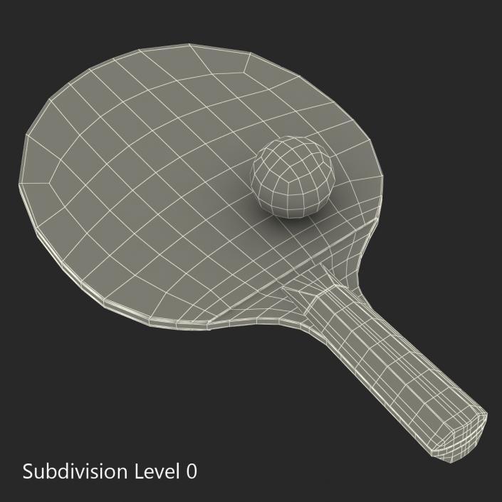 3D model Ping Pong Ball and Paddle