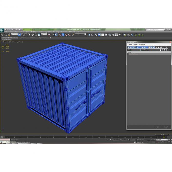 8 ft Storage Container Blue 3D