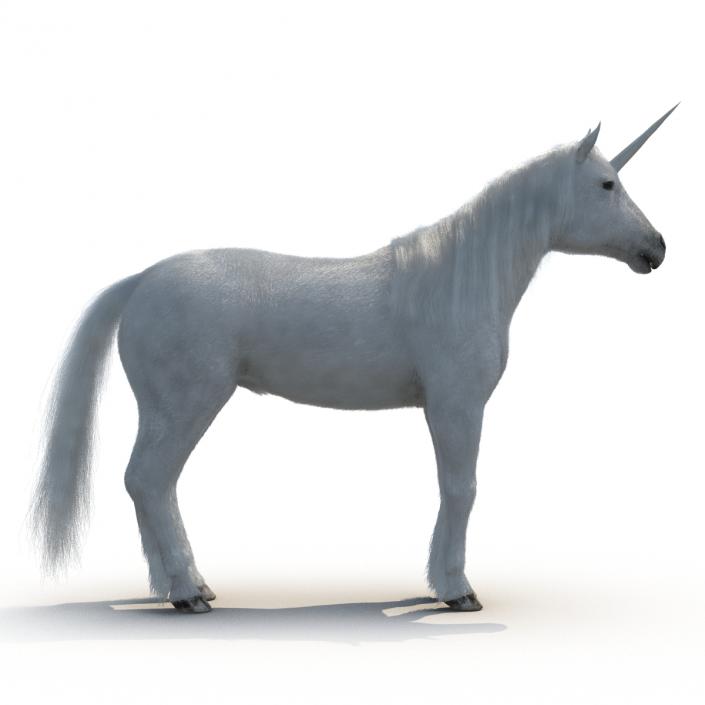 3D Unicorn with Fur 2 model