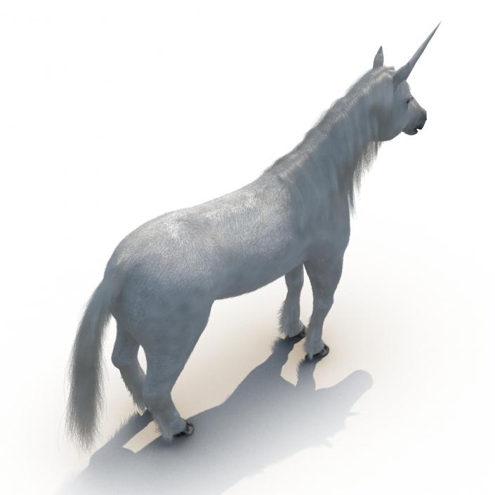 3D Unicorn with Fur 2 model