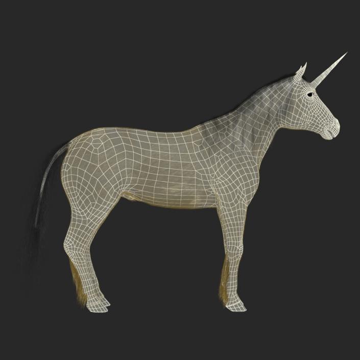 3D Unicorn with Fur 2 model